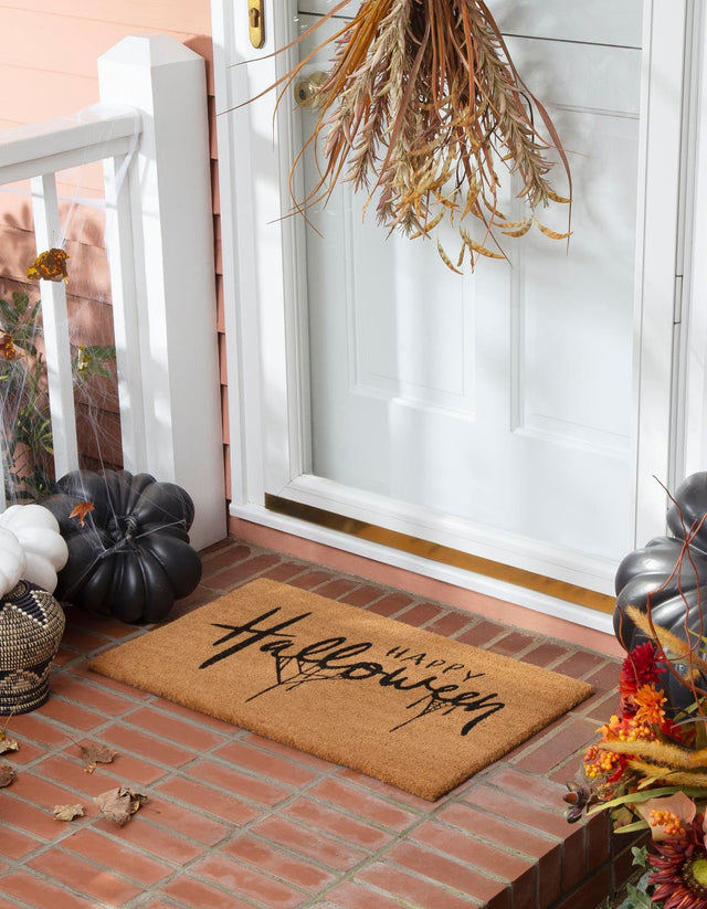 Seasonal Festive Natural 1' 6 x 2' 6 Doormat Entryway Porch Patio Deck Outdoor Area Rug 100% Coir With Vinyl Backing Carpet Mat for Outside Entryways for Sale at Rug Engine