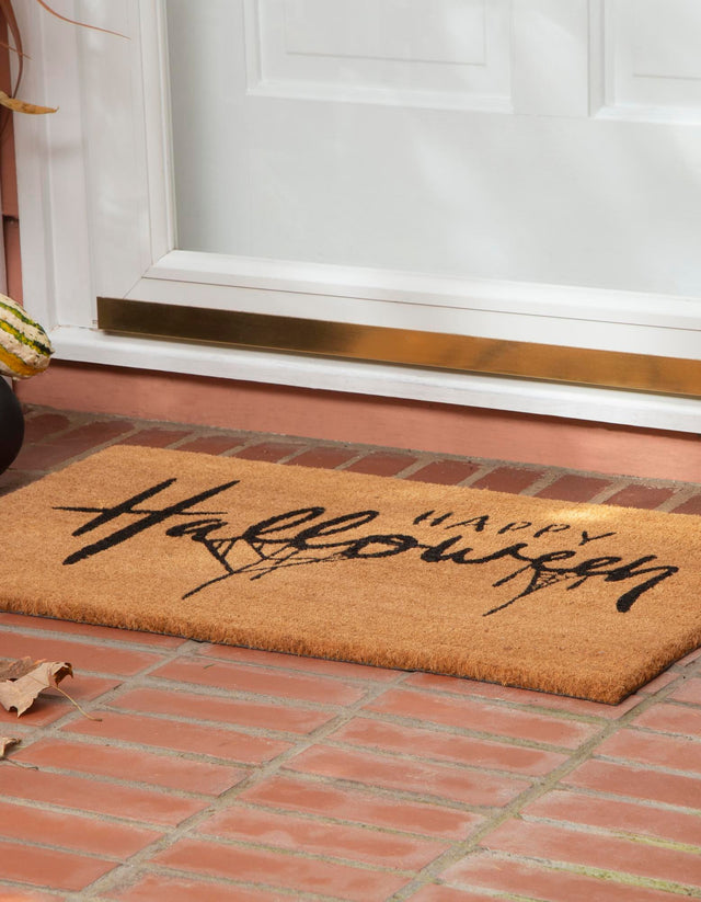 Seasonal Festive Natural 1' 6 x 2' 6 Doormat Entryway Porch Patio Deck Outdoor Area Rug 100% Coir With Vinyl Backing Carpet Mat for Outside Entryways for Sale at Rug Engine