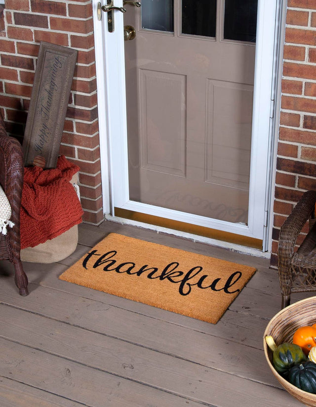 Seasonal Festive Natural 1' 6 x 2' 6 Doormat Entryway Porch Patio Deck Outdoor Area Rug 100% Coir With Vinyl Backing Carpet Mat for Outside Entryways for Sale at Rug Engine