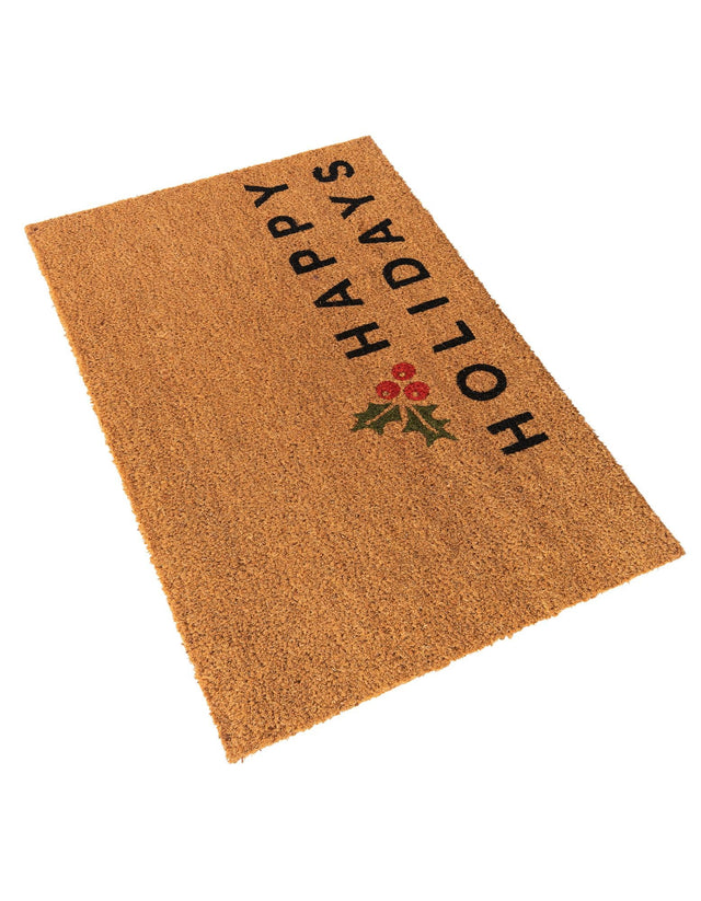 Seasonal Festive Natural 1' 6 x 2' 6 Doormat Entryway Porch Patio Deck Outdoor Area Rug 100% Coir With Vinyl Backing Carpet Mat for Outside Entryways for Sale at Rug Engine