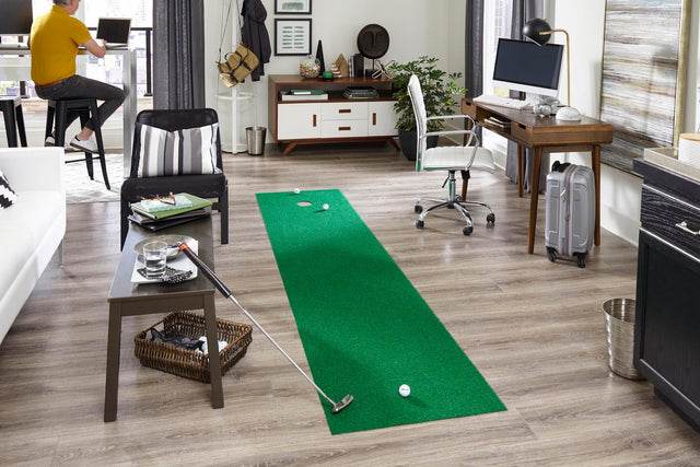 Green 1' 8 x 9' 10 Golf Runner Rug Putting Green Grass Carpet Mat With 3 Golf Balls Included for Sale at Rug Engine