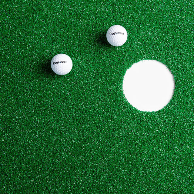 Green 1' 8 x 9' 10 Golf Runner Rug Putting Green Grass Carpet Mat With 3 Golf Balls Included for Sale at Rug Engine