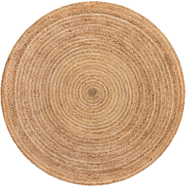 Natural 5' 1 x 5' 1 Braided Jute Luxe Round Area Rug 100% Jute Hand Braided Luxury Natural Eco-Friendly Boho Style Carpet for Living Rooms Dining Office Space Dorms for Sale at Rug Engine