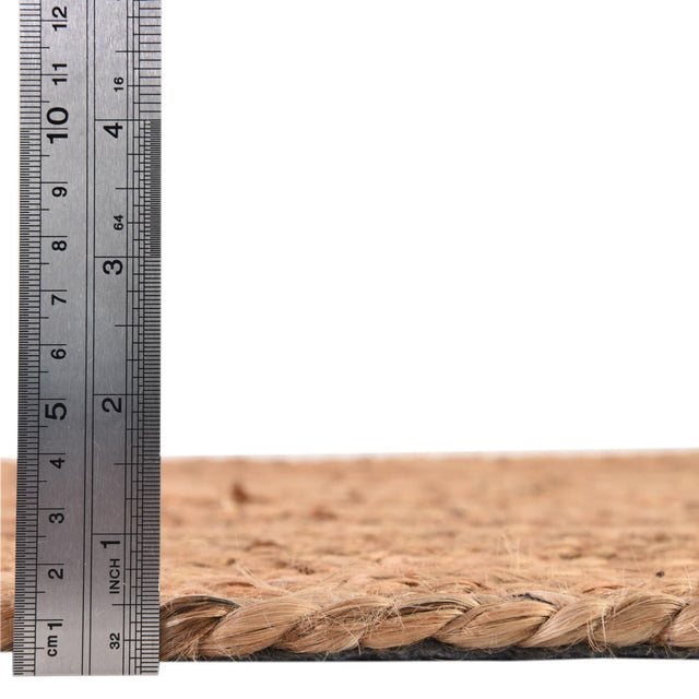 Natural 2' 6 x 6' Braided Jute Luxe Runner Area Rug 100% Jute Hand Braided Luxury Natural Eco-Friendly Boho Style Carpet for Living Rooms Dining Office Space Dorms for Sale at Rug Engine