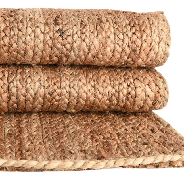 Natural 2' 7 x 10' Braided Jute Luxe Runner Area Rug 100% Jute Hand Braided Luxury Natural Eco-Friendly Boho Style Carpet for Living Rooms Dining Office Space Dorms for Sale at Rug Engine