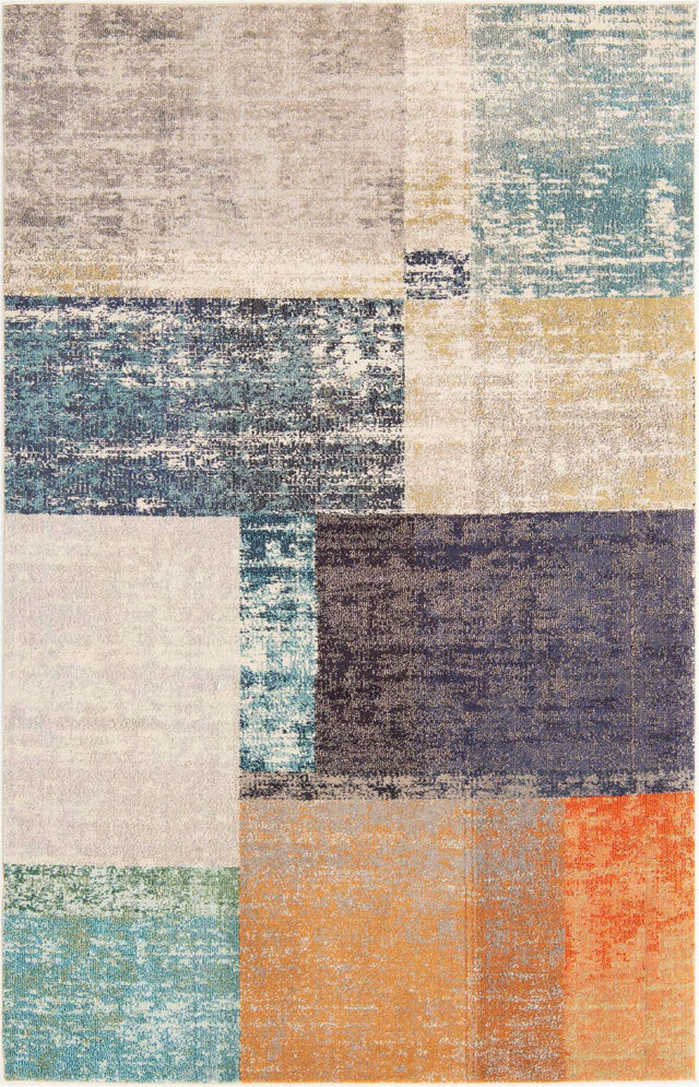 Multicolor 6' x 9' Vivid Rectangle Area Rug Colorful Modern Unique Indoor Easy Clean Durable Carpet Mat for Home Interior Design & Decor for Sale at Rug Engine