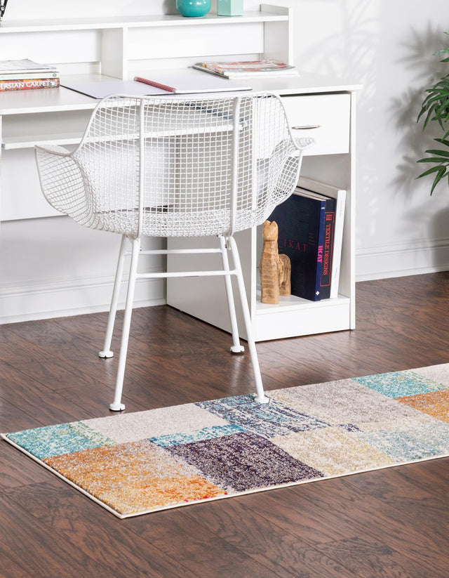 Multicolor 2' 7 x 12' Vivid Runner Area Rug Colorful Modern Unique Indoor Easy Clean Durable Carpet Mat for Home Interior Design & Decor for Sale at Rug Engine