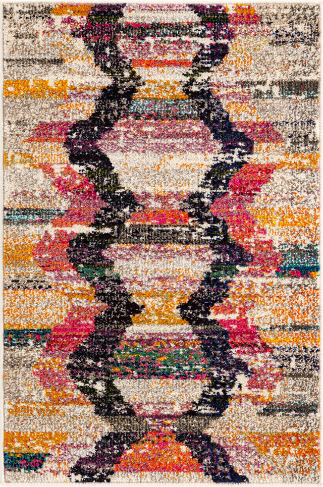 Multicolor 2' 2 x 3' Vivid Rectangle Area Rug Colorful Modern Unique Indoor Easy Clean Durable Carpet Mat for Home Interior Design & Decor for Sale at Rug Engine