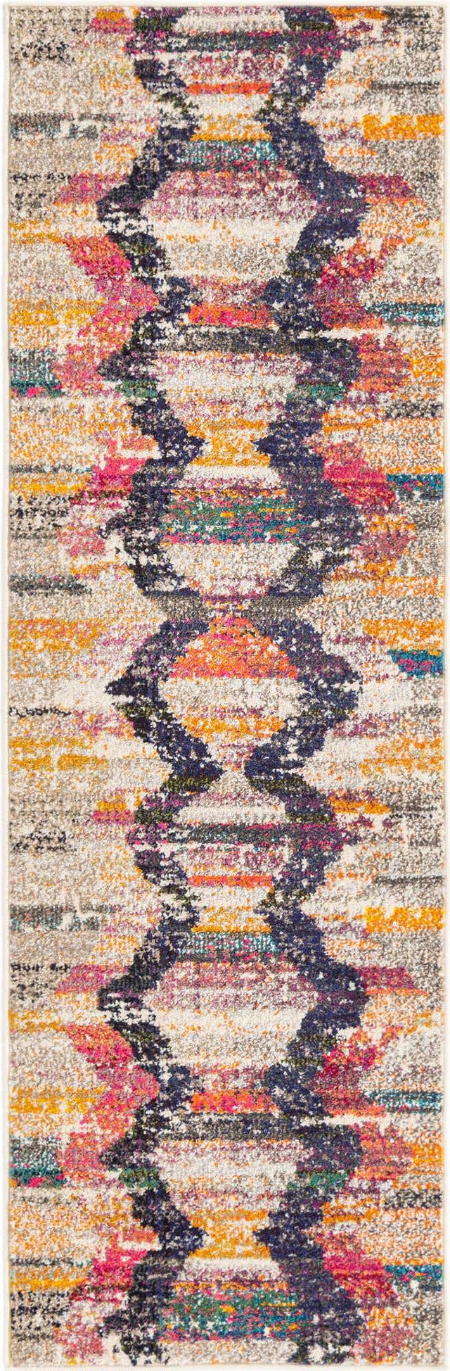 Multicolor 2' x 6' Vivid Runner Area Rug Colorful Modern Unique Indoor Easy Clean Durable Carpet Mat for Home Interior Design & Decor for Sale at Rug Engine