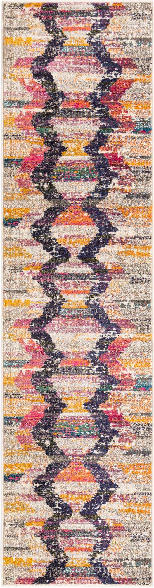 Multicolor 2' x 8' Vivid Runner Area Rug Colorful Modern Unique Indoor Easy Clean Durable Carpet Mat for Home Interior Design & Decor for Sale at Rug Engine