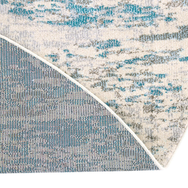 Blue 7' 10 x 10' Vivid Oval Area Rug Colorful Modern Unique Indoor Easy Clean Durable Carpet Mat for Home Interior Design & Decor for Sale at Rug Engine