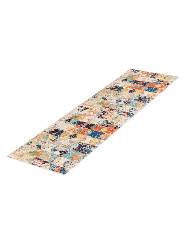 Ivory 2' x 6' Vivid Runner Area Rug Colorful Modern Unique Indoor Easy Clean Durable Carpet Mat for Home Interior Design & Decor for Sale at Rug Engine