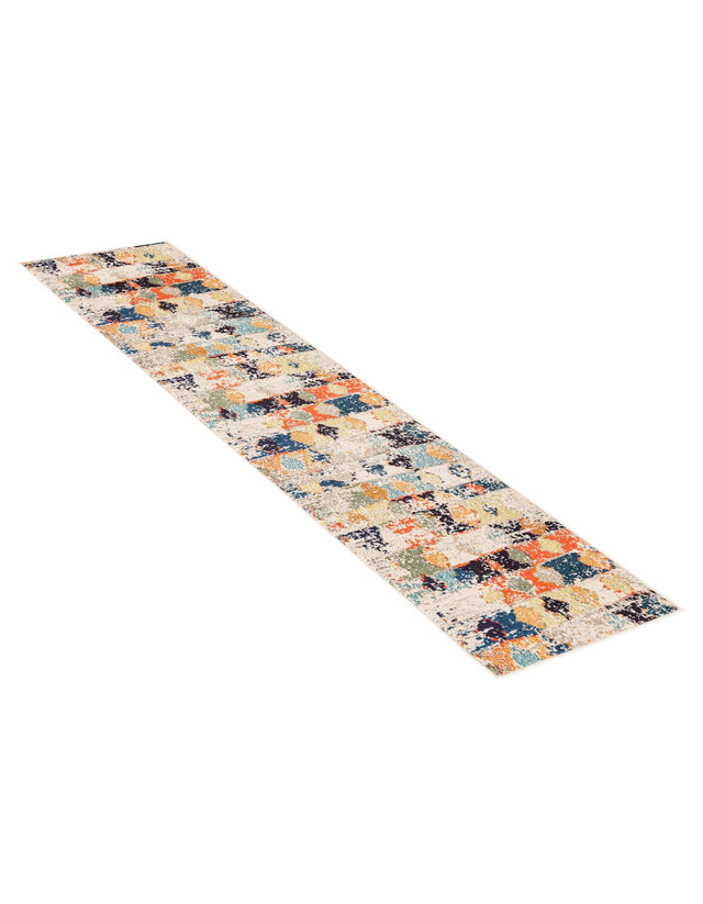 Ivory 2' x 8' Vivid Runner Area Rug Colorful Modern Unique Indoor Easy Clean Durable Carpet Mat for Home Interior Design & Decor for Sale at Rug Engine