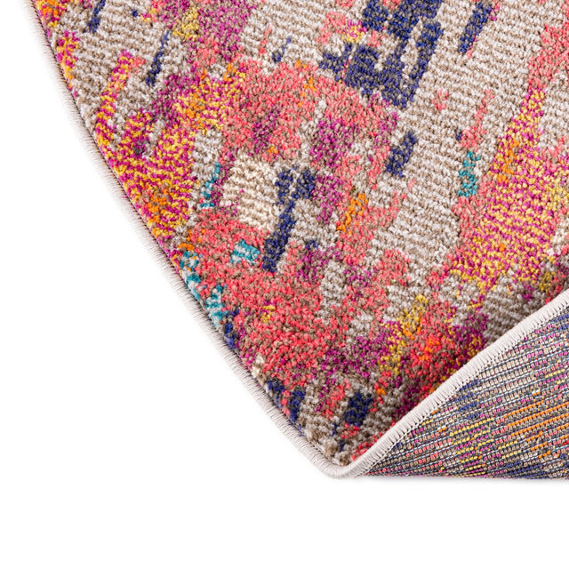 Multicolor 7' 10 x 10' Vivid Oval Area Rug Colorful Modern Unique Indoor Easy Clean Durable Carpet Mat for Home Interior Design & Decor for Sale at Rug Engine