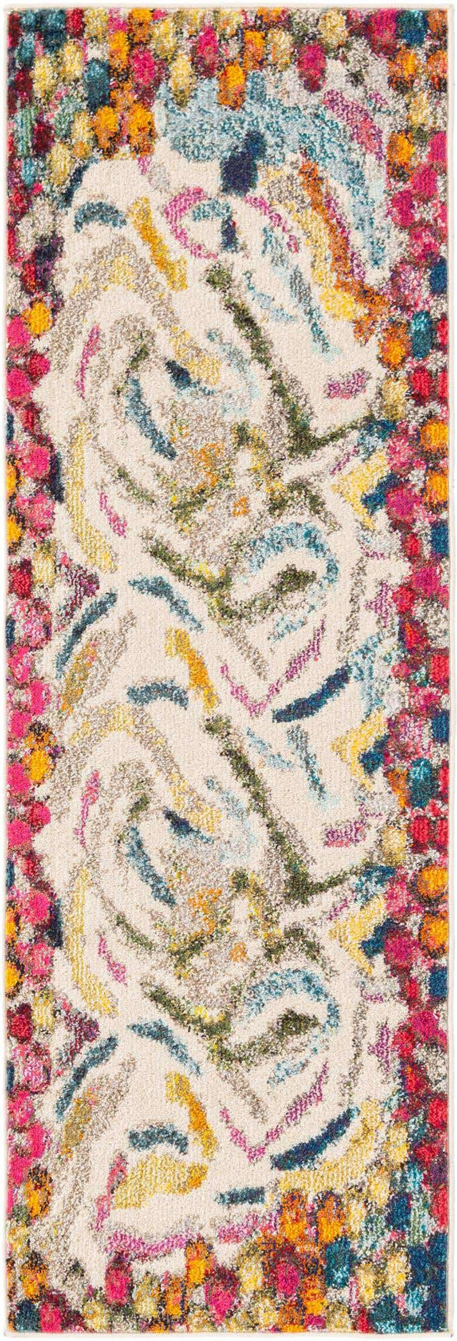 Multicolor 2' x 6' Vivid Runner Area Rug Colorful Modern Unique Indoor Easy Clean Durable Carpet Mat for Home Interior Design & Decor for Sale at Rug Engine