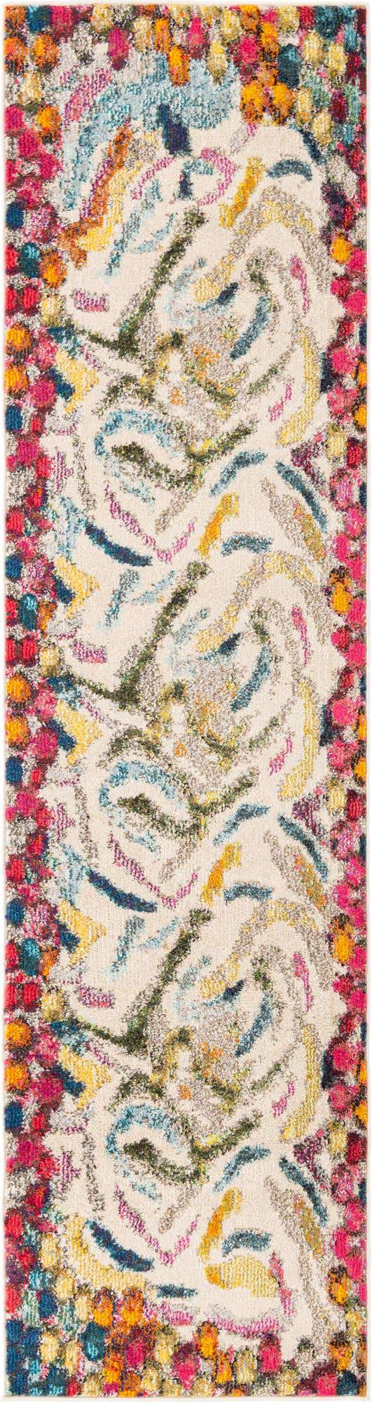Multicolor 2' x 8' Vivid Runner Area Rug Colorful Modern Unique Indoor Easy Clean Durable Carpet Mat for Home Interior Design & Decor for Sale at Rug Engine