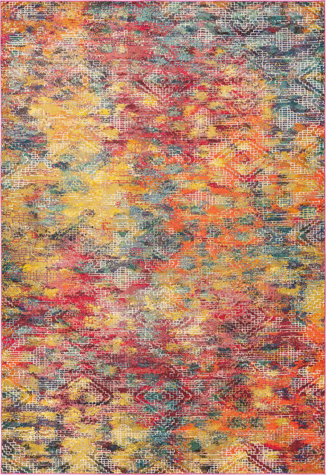Multicolor 9' 10 x 14' Vivid Rectangle Area Rug Colorful Modern Unique Indoor Easy Clean Durable Carpet Mat for Home Interior Design & Decor for Sale at Rug Engine