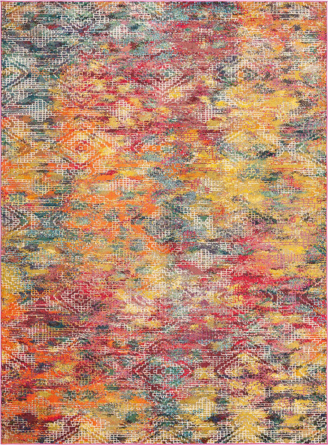 Multicolor 9' x 12' Vivid Rectangle Area Rug Colorful Modern Unique Indoor Easy Clean Durable Carpet Mat for Home Interior Design & Decor for Sale at Rug Engine