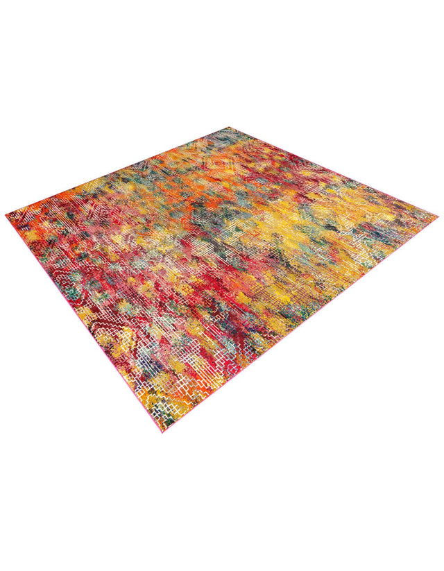 Multicolor 9' 10 x 9' 10 Vivid Square Area Rug Colorful Modern Unique Indoor Easy Clean Durable Carpet Mat for Home Interior Design & Decor for Sale at Rug Engine