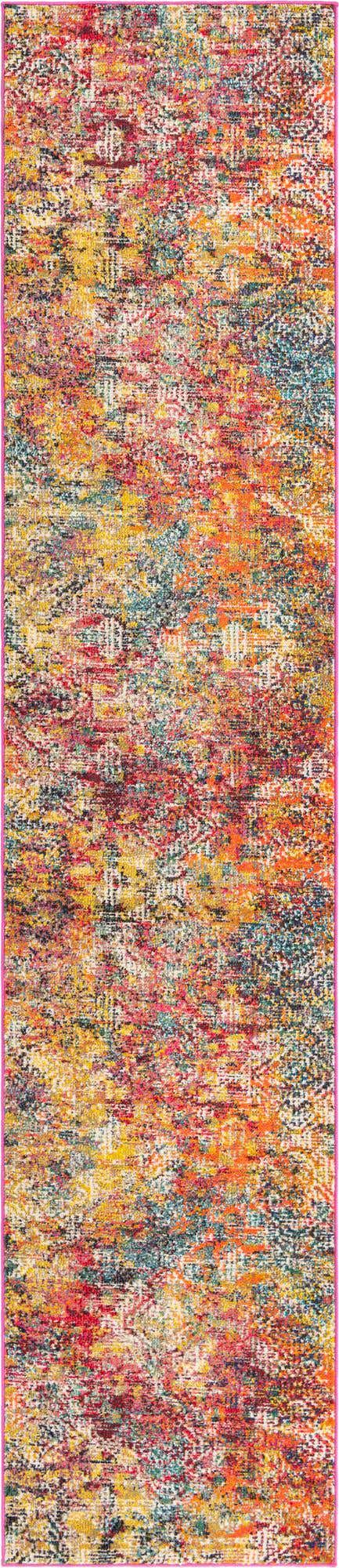 Multicolor 2' 7 x 12' Vivid Runner Area Rug Colorful Modern Unique Indoor Easy Clean Durable Carpet Mat for Home Interior Design & Decor for Sale at Rug Engine