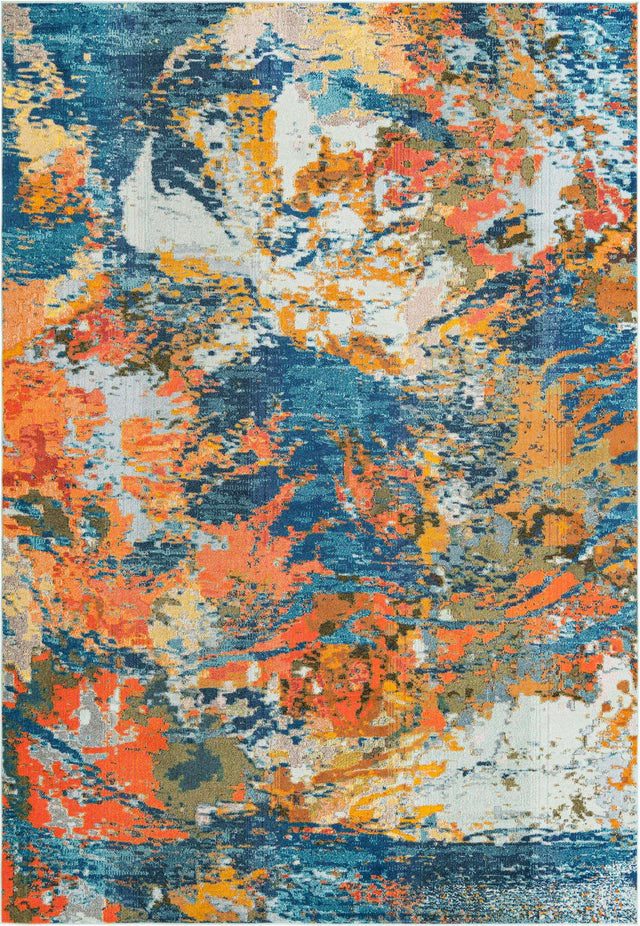 Multicolor 9' 10 x 14' Vivid Rectangle Area Rug Colorful Modern Unique Indoor Easy Clean Durable Carpet Mat for Home Interior Design & Decor for Sale at Rug Engine