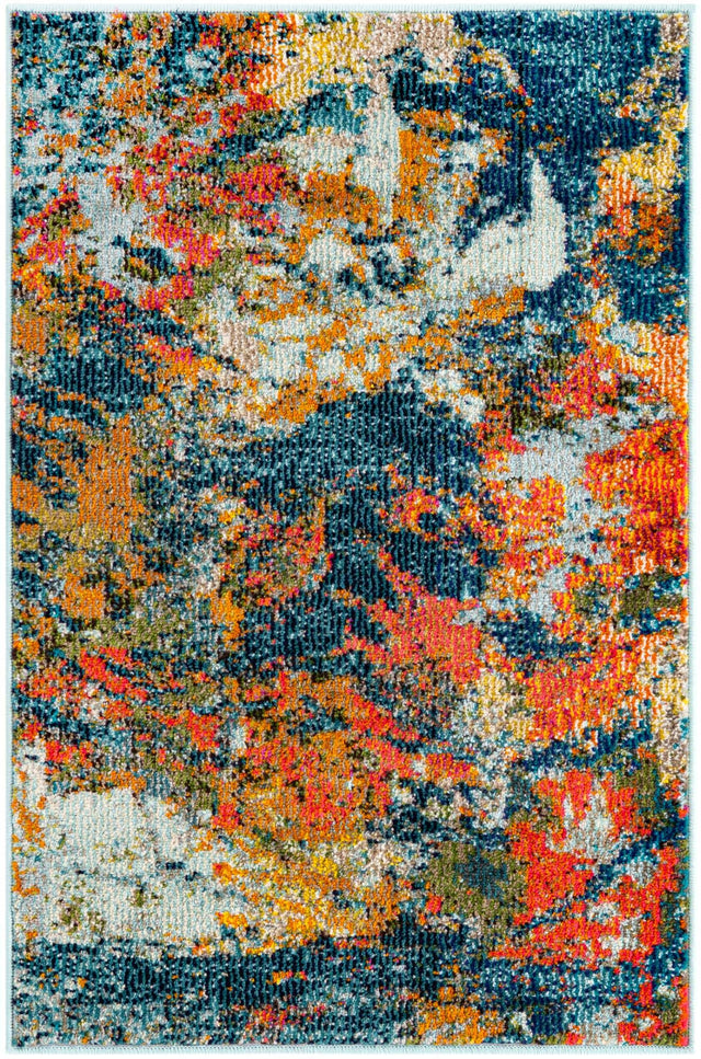 Multicolor 2' 2 x 3' Vivid Rectangle Area Rug Colorful Modern Unique Indoor Easy Clean Durable Carpet Mat for Home Interior Design & Decor for Sale at Rug Engine