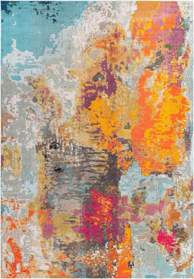 Multicolor 9' 10 x 14' Vivid Rectangle Area Rug Colorful Modern Unique Indoor Easy Clean Durable Carpet Mat for Home Interior Design & Decor for Sale at Rug Engine