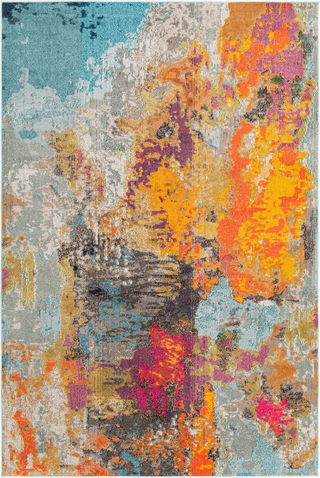 Multicolor 6' x 9' Vivid Rectangle Area Rug Colorful Modern Unique Indoor Easy Clean Durable Carpet Mat for Home Interior Design & Decor for Sale at Rug Engine