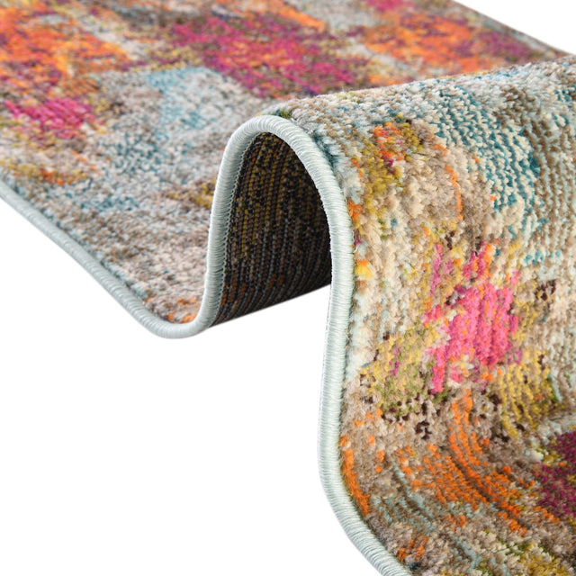 Multicolor 2' x 6' Vivid Runner Area Rug Colorful Modern Unique Indoor Easy Clean Durable Carpet Mat for Home Interior Design & Decor for Sale at Rug Engine
