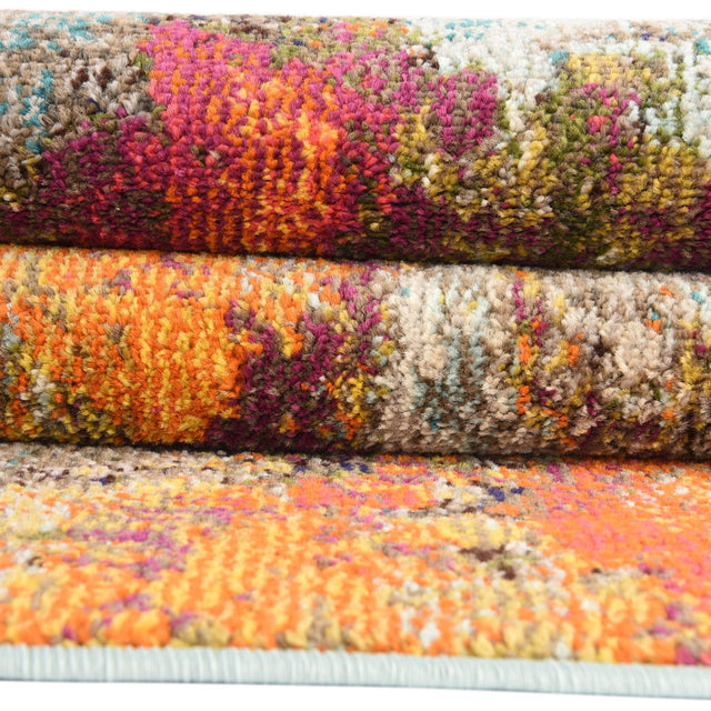 Multicolor 2' x 6' Vivid Runner Area Rug Colorful Modern Unique Indoor Easy Clean Durable Carpet Mat for Home Interior Design & Decor for Sale at Rug Engine