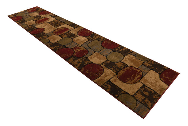 Multicolor 2' 7 x 12' Cafe Runner Area Rug 100% Polypropylene With Cotton Backing Modern Abstract Design Carpet for Home Living Room Dining Office Decor for Sale at Rug Engine
