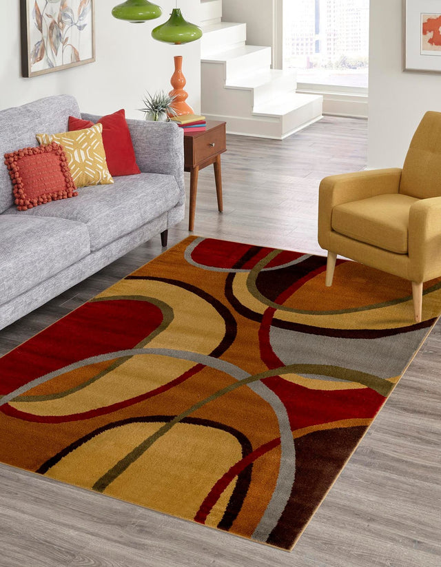 Multicolor 10' x 14' 1 Cafe Rectangle Area Rug 100% Polypropylene With Cotton Backing Modern Abstract Design Carpet for Home Living Room Dining Office Decor for Sale at Rug Engine