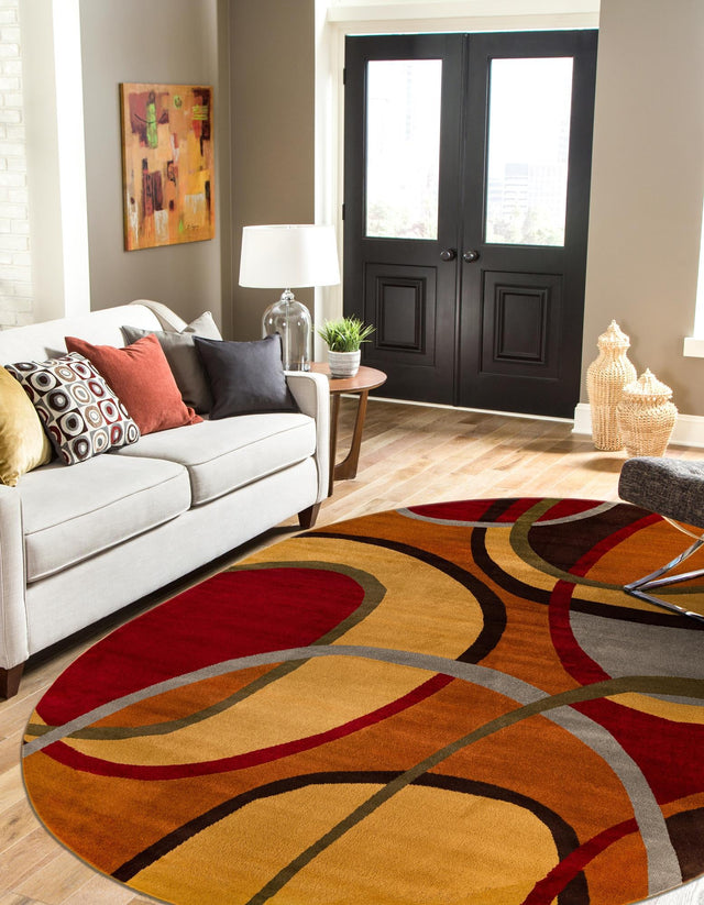 Multicolor 5' 3 x 8' Cafe Oval Area Rug 100% Polypropylene With Cotton Backing Modern Abstract Design Carpet for Home Living Room Dining Office Decor for Sale at Rug Engine