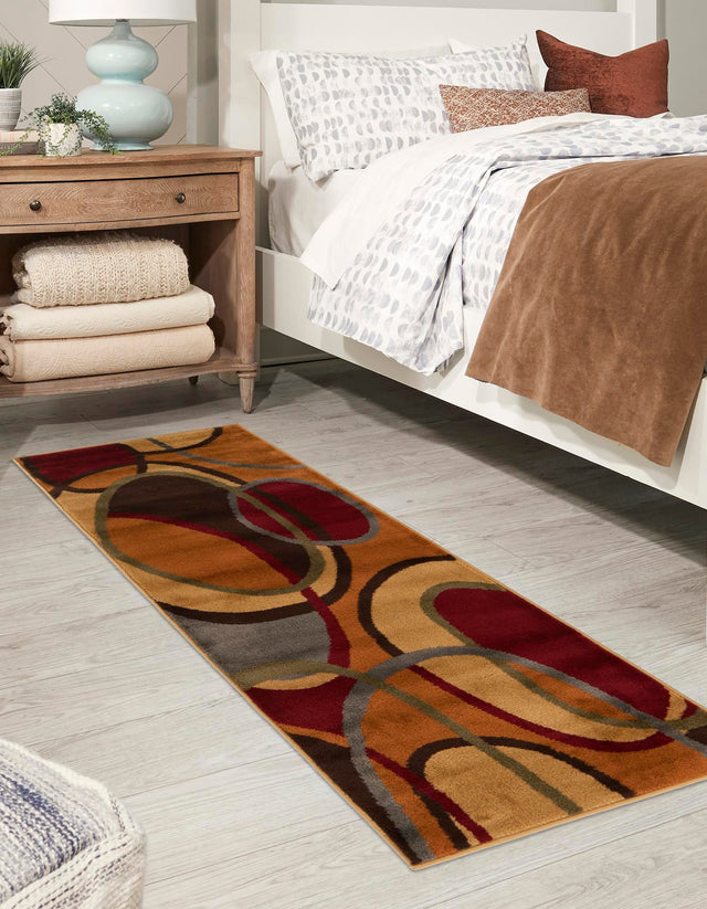 Multicolor 2' 7 x 12' Cafe Runner Area Rug 100% Polypropylene With Cotton Backing Modern Abstract Design Carpet for Home Living Room Dining Office Decor for Sale at Rug Engine
