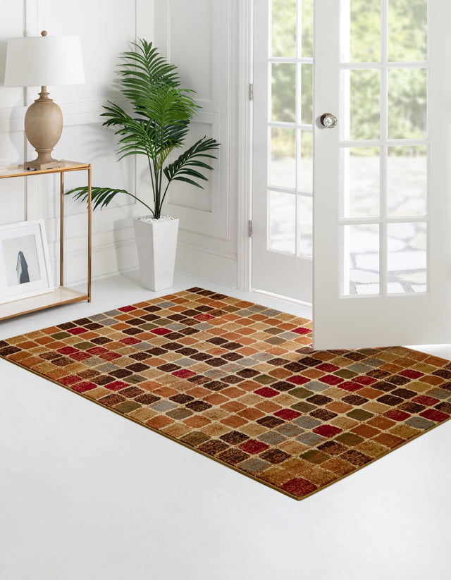 Multicolor 3' 3 x 5' 3 Cafe Rectangle Area Rug 100% Polypropylene With Cotton Backing Modern Abstract Design Carpet for Home Living Room Dining Office Decor for Sale at Rug Engine