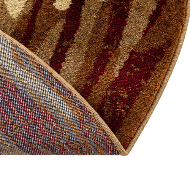 Beige 6' x 6' Cafe Round Area Rug 100% Polypropylene With Cotton Backing Modern Abstract Design Carpet for Home Living Room Dining Office Decor for Sale at Rug Engine