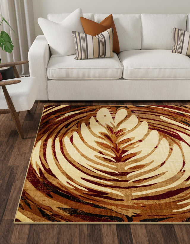 Beige 10' x 10' Cafe Square Area Rug 100% Polypropylene With Cotton Backing Modern Abstract Design Carpet for Home Living Room Dining Office Decor for Sale at Rug Engine