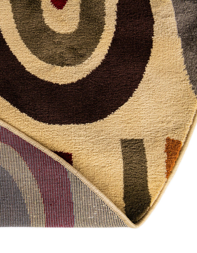 Cream 7' 10 x 10' Cafe Oval Area Rug 100% Polypropylene With Cotton Backing Modern Abstract Design Carpet for Home Living Room Dining Office Decor for Sale at Rug Engine