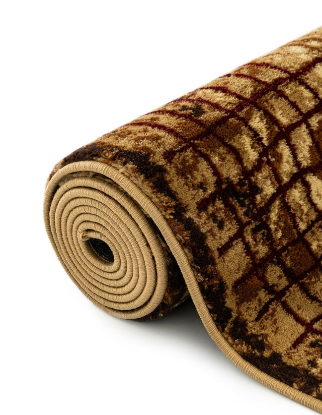 Beige 7' 10 x 10' Cafe Rectangle Area Rug 100% Polypropylene With Cotton Backing Modern Abstract Design Carpet for Home Living Room Dining Office Decor for Sale at Rug Engine