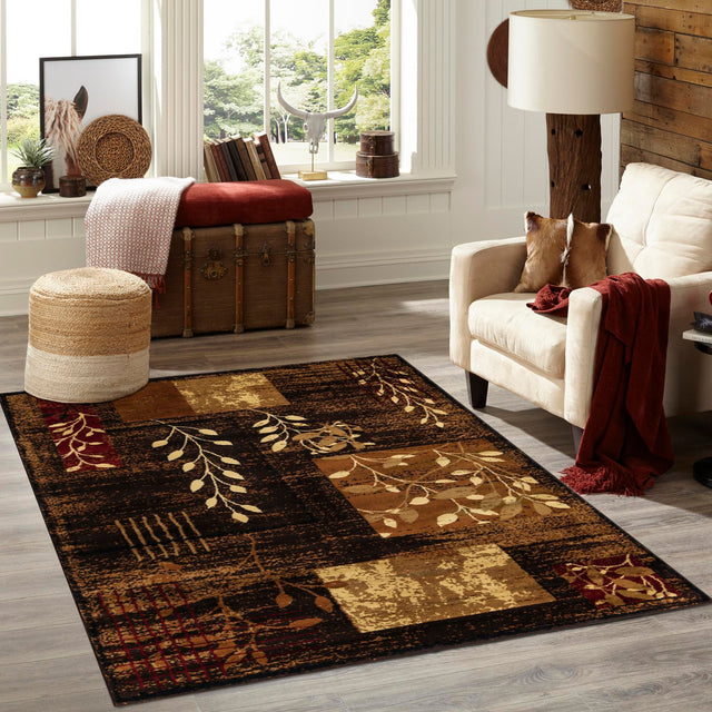 Brown 6' 1 x 9' Cafe Rectangle Area Rug 100% Polypropylene With Cotton Backing Modern Abstract Design Carpet for Home Living Room Dining Office Decor for Sale at Rug Engine