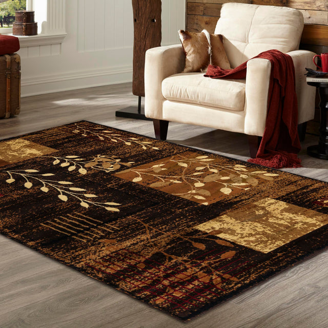 Brown 6' 1 x 9' Cafe Rectangle Area Rug 100% Polypropylene With Cotton Backing Modern Abstract Design Carpet for Home Living Room Dining Office Decor for Sale at Rug Engine