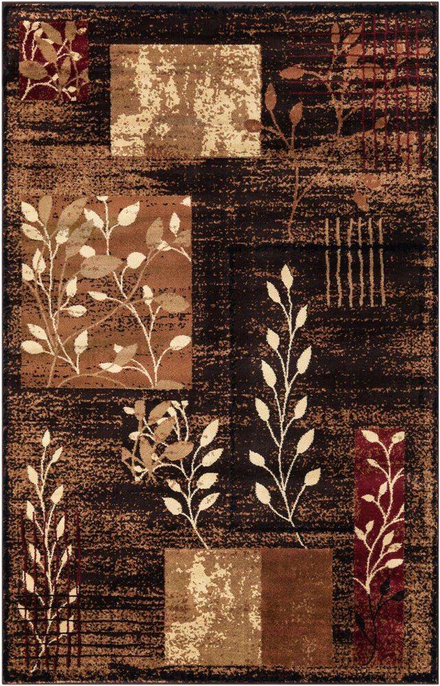 Brown 5' 3 x 8' Cafe Rectangle Area Rug 100% Polypropylene With Cotton Backing Modern Abstract Design Carpet for Home Living Room Dining Office Decor for Sale at Rug Engine