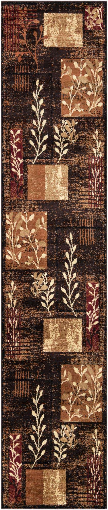 Brown 2' 7 x 12' Cafe Runner Area Rug 100% Polypropylene With Cotton Backing Modern Abstract Design Carpet for Home Living Room Dining Office Decor for Sale at Rug Engine