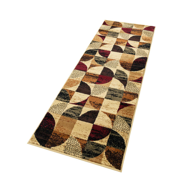 Multicolor 2' x 6' Cafe Runner Area Rug 100% Polypropylene With Cotton Backing Modern Abstract Design Carpet for Home Living Room Dining Office Decor for Sale at Rug Engine