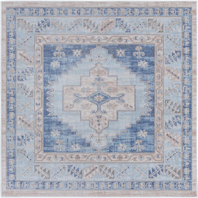 Sky blue 5' 3 x 5' 3 Whitney Square Area Rug