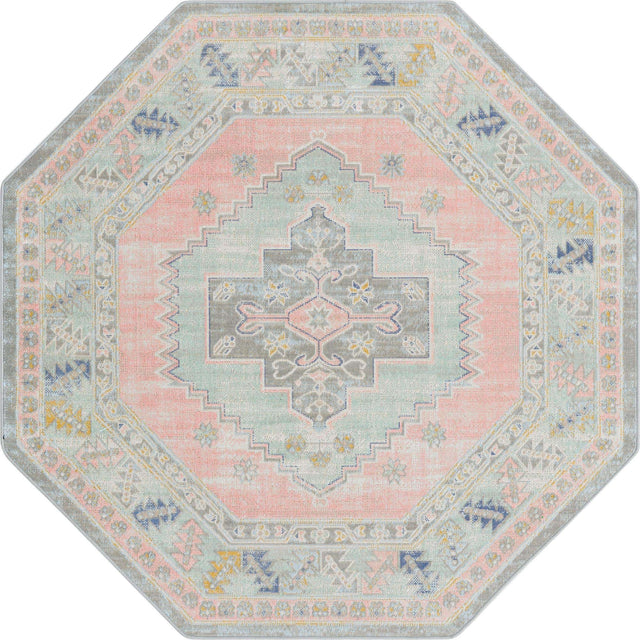 Pink 5' 3 x 5' 3 Whitney Octagon Area Rug
