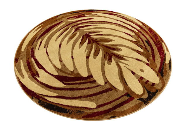 Beige 6' x 6' Cafe Round Area Rug 100% Polypropylene With Cotton Backing Modern Abstract Design Carpet for Home Living Room Dining Office Decor for Sale at Rug Engine
