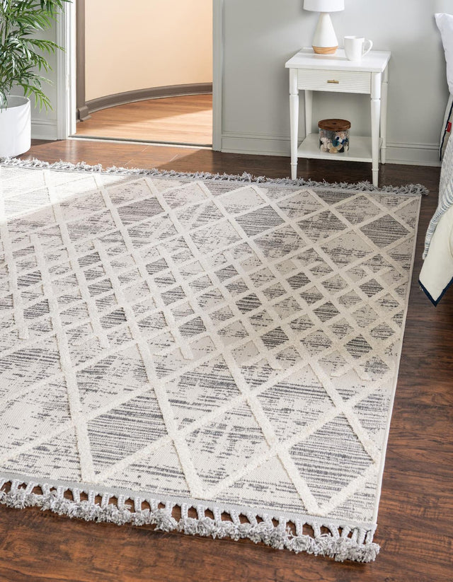 Gray 7' 10 x 7' 10 Arlo Square Area Rug 100% Polypropylene With Cotton Backing Easy Clean Indoor Living Room Bedroom Dining Office Carpet for Sale at Rug Engine