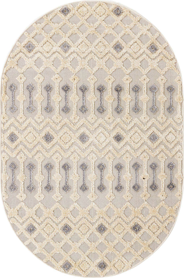 Sandy Beige 4' x 6' Arlo Oval Area Rug 100% Polypropylene With Cotton Backing Easy Clean Indoor Living Room Bedroom Dining Office Carpet for Sale at Rug Engine