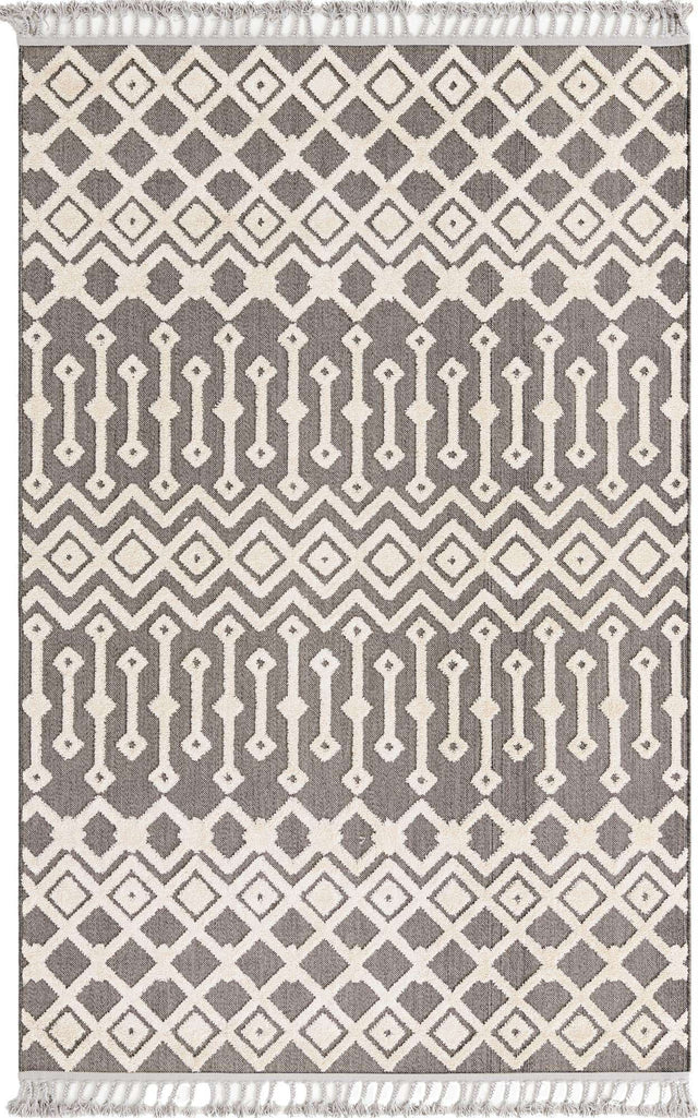 Charcoal 6' x 9' Arlo Rectangle Area Rug 100% Polypropylene With Cotton Backing Easy Clean Indoor Living Room Bedroom Dining Office Carpet for Sale at Rug Engine